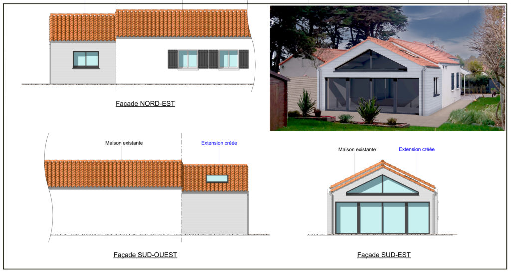 Extension d'une maison individuelle.